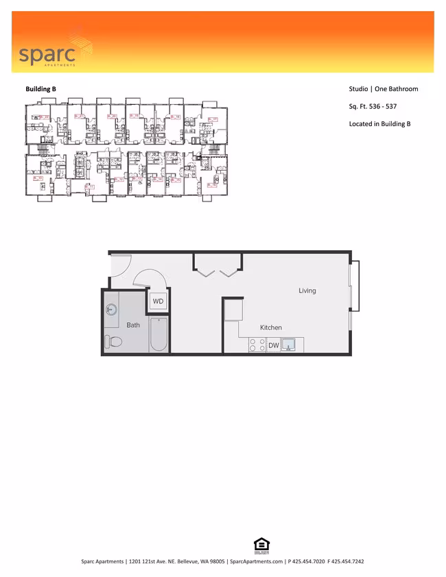 Studio Building B & D B-814 floor plan